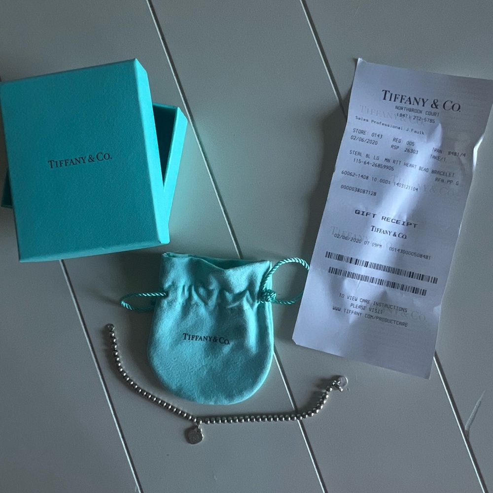 Tiffany & Co. Silver Bracelet with Blue Pouch and Box